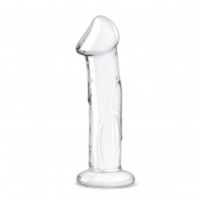 Прозрачный стеклянный фаллоимитатор 6’’ Glass Dildo With Veins & Flat Base - 15,2 см.