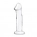 Прозрачный стеклянный фаллоимитатор 6’’ Glass Dildo With Veins & Flat Base - 15,2 см.