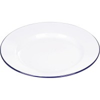 Тарелка мелкая эмалированная;сталь;D=24,H=2см;белый,синий