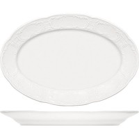 Блюдо «Моцарт» овальное;фарфор;,L=28,5,B=19,5см;белый