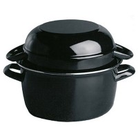 Набор кастрюль для мидий[2шт];сталь;2,75л;D=18,5,H=20,L=25см;черный