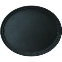 Поднос прорезиненный овальный «Проотель»;фибергласс;,L=73,5,B=60см;черный