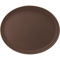 Поднос прорезиненный овальный «Проотель»;пластик;,L=59,B=49см;коричнев.