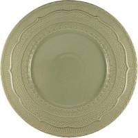 Блюдо «Скалистос»;керамика;D=33,H=3см;зелен.