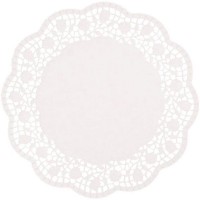 Настольные подкладки кружевные[100шт];бумага;D=25,L=25,B=25см;белый