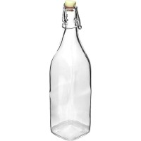 Бутылка «Свинг» с пробкой;стекло,пластик;1л;D=90,H=315,L=75,B=75мм;прозр.,разноцветн.