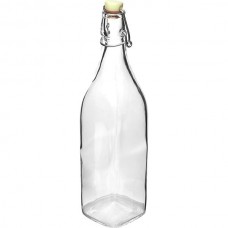 Бутылка «Свинг» с пробкой;стекло,пластик;1л;D=90,H=315,L=75,B=75мм;прозр.,разноцветн.