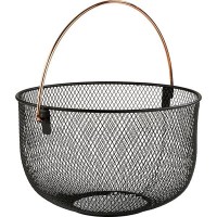 Корзина для фруктов и хлеба;металл;D=30,H=19см;черный,медный