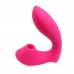 Розовый  L-образный вибромассажёр с вакуумной стимуляцией 3,5’’ Silicone Billow Suction Lover