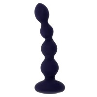 Фиолетовые анальные бусы с вибрацией и вращением Pleasure Orbit - 17,8 см.