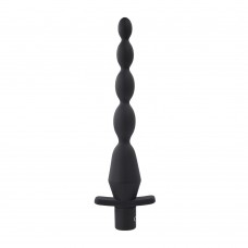 Черная анальная елочка с вибрацией Vibrating Butt Beads - 22 см.