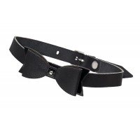 Черный кожаный чокер с бабочкой Черный кожаный чокер с бабочкой