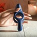 Синее эрекционное виброкольцо с двойным подхватом мошонки Ring Around The Rosy