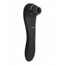 Черный стимулятор Smoooch Clitoral Suction & Vibration - 18,6 см.