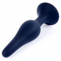 Черная анальная втулка на присоске - 11 см.