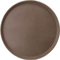 Поднос «Проотель» прорезиненный круглый;фибергласс;D=35,5см;коричнев.