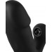 Черный силиконовый вибратор-кролик Sonix Silicone Thruster - 22 см.