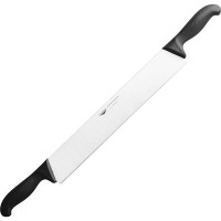 Нож кухонный для сыра 2ручки;сталь,пластик;,L=510/360,B=55мм;черный,металлич.