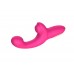 Розовый вибратор с функцией постукивания - 18 см.