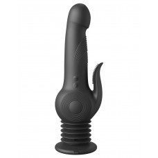 Черный вибратор с функцией фрикций Pogo Thruster - 23,5 см.