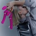 Ярко-розовый безремневой страпон Multi Orgasm Bendable Strap-On size XL с клиторальной стимуляцией