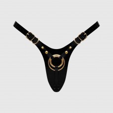 Черный пояс для фиксации насадок Strap-On-Me Leatherette Harness Fabulous