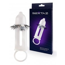 Эластичная насадка на пенис с подхватом мошонки и стимулирующими «ресничками» Эластичная насадка на пенис с подхватом мошонки и стимулирующими «ресничками»