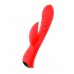 Красный перезаряжаемый вибратор-кролик - 19,1 см.
