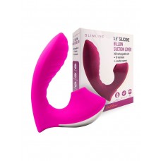 Ярко-розовый вибромассажер с вакуумной стимуляцией клитора