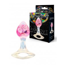 Розоватая анальная пробка с руской - 8,5 см. Розоватая анальная пробка с руской - 8,5 см.