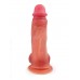 Телесный силиконовый фаллоимитатор на присоске - 19 см.