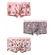 Набор из 3 розовых трусов-боксеров с яркими принтами Набор из 3 розовых трусов-боксеров с яркими принтами
