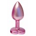 Розовая анальная пробка с кристаллом-сердцем Pearl Pink Plug Small