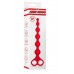 Красная анальная цепочка Ribbed Silicone Anal Beads - 26 см.