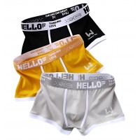 Комплект из 3 мужских трусов-боксеров с принтом на резинке