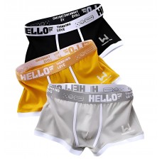 Комплект из 3 мужских трусов-боксеров с принтом на резинке