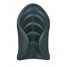 Серый сквозной мастурбатор с вибрацией Manwan Starter