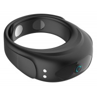 Черное эрекционное виброкольцо на ремешках Черное эрекционное виброкольцо на ремешках