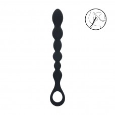 Черная силиконовая цепочка Beaded Snake Silicone Anal Probe with Loop - 26 см. Черная силиконовая цепочка Beaded Snake Silicone Anal Probe with Loop - 26 см.