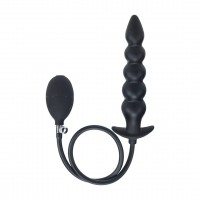 Черная анальная елочка с функцие расширения Beaded Inflatable Silicone Anal Plug