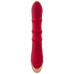 Красный вибратор-кролик с 3 подвижными кольцами Rabbit Vibrator with 3 Moving Rings - 23,7 см.
