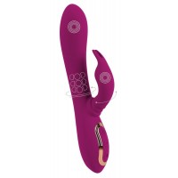 Фиолетовый вибратор 3 Function Vibrator с вращением бусин - 23 см.