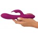 Фиолетовый вибратор 3 Function Vibrator с вращением бусин - 23 см.