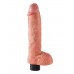 Телесный вибромассажер 10  Vibrating Cock with Balls - 25,4 см.