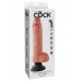 Телесный вибромассажер 10  Vibrating Cock with Balls - 25,4 см.