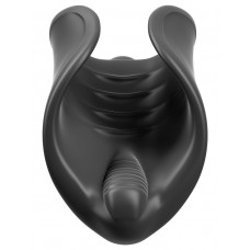 Чёрный мастурбатор Vibrating Silicone Stimulator с вибрацией