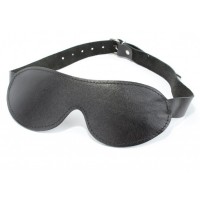 Черная кожаная маска на глаза на ремнях
