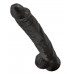 Чёрный фаллоимитатор-гигант 14  Cock with Balls - 37,5 см.