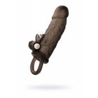 Чёрная насадка на пенис Toyfa XLover с вибрацией