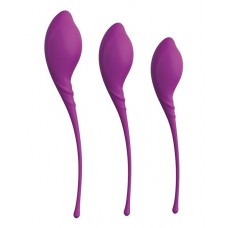 Набор из 3 фиолетовых вагинальных шариков PLEASURE BALLS & EGGS KEGEL EXERCISE SET